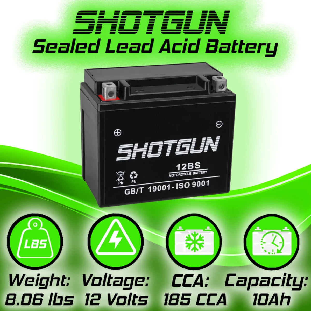 Motorsports GSX-R1000 YTX12-BS Suzuki Battery Compatible Shotgun with
