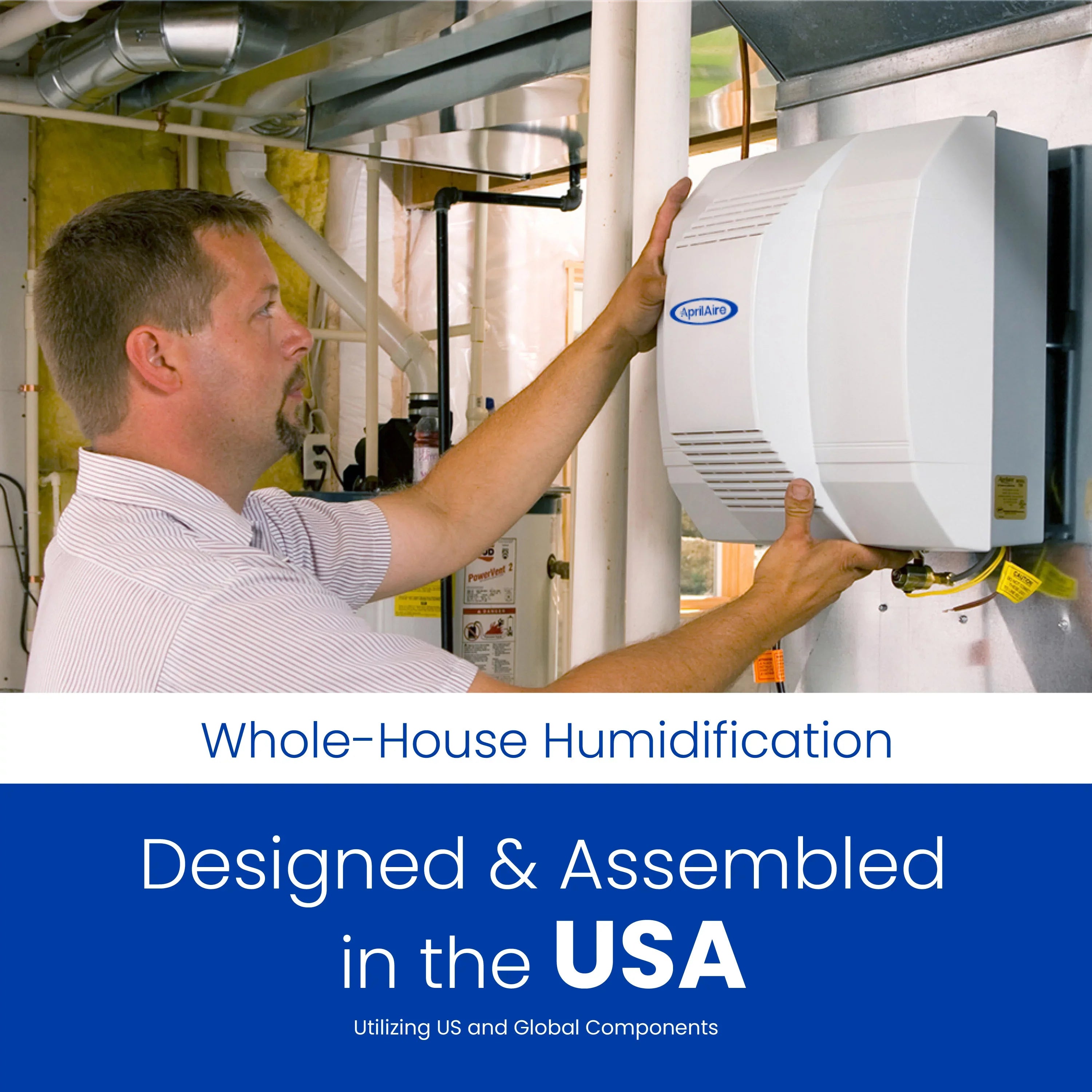 700 AprilAire Humidifier Homes up Capacity Sq. Fan-Powered - Whole-House Humidifier Furnace 4,200 to - Ft. Large Automatic for