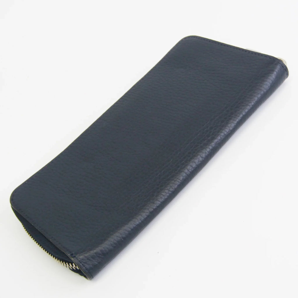 Vertical Louis Zippy Taurillon Leather (bi-fold) Wallet Long Vuitton Wallet Unisex Taurillon Navy M58823 (Good) Pre-Owned
