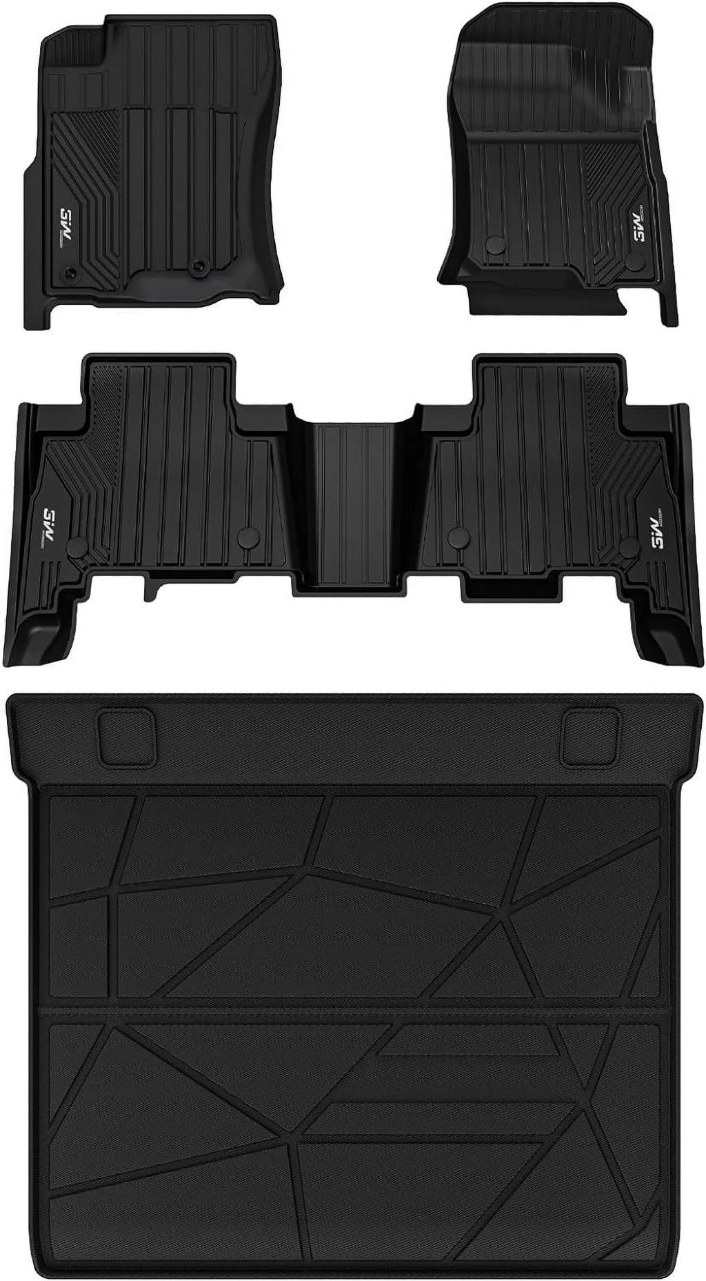 Set Fit Black Liners Cargo 5 Custom 2014-2022 Seat Floor and Mats Trunk 4Runner & 2013-2024/Lexus 3W Fit GX460 Mats 1st Car 4Runner 2nd Liner Row GX460) Floor Mat & Toyota & Full for For