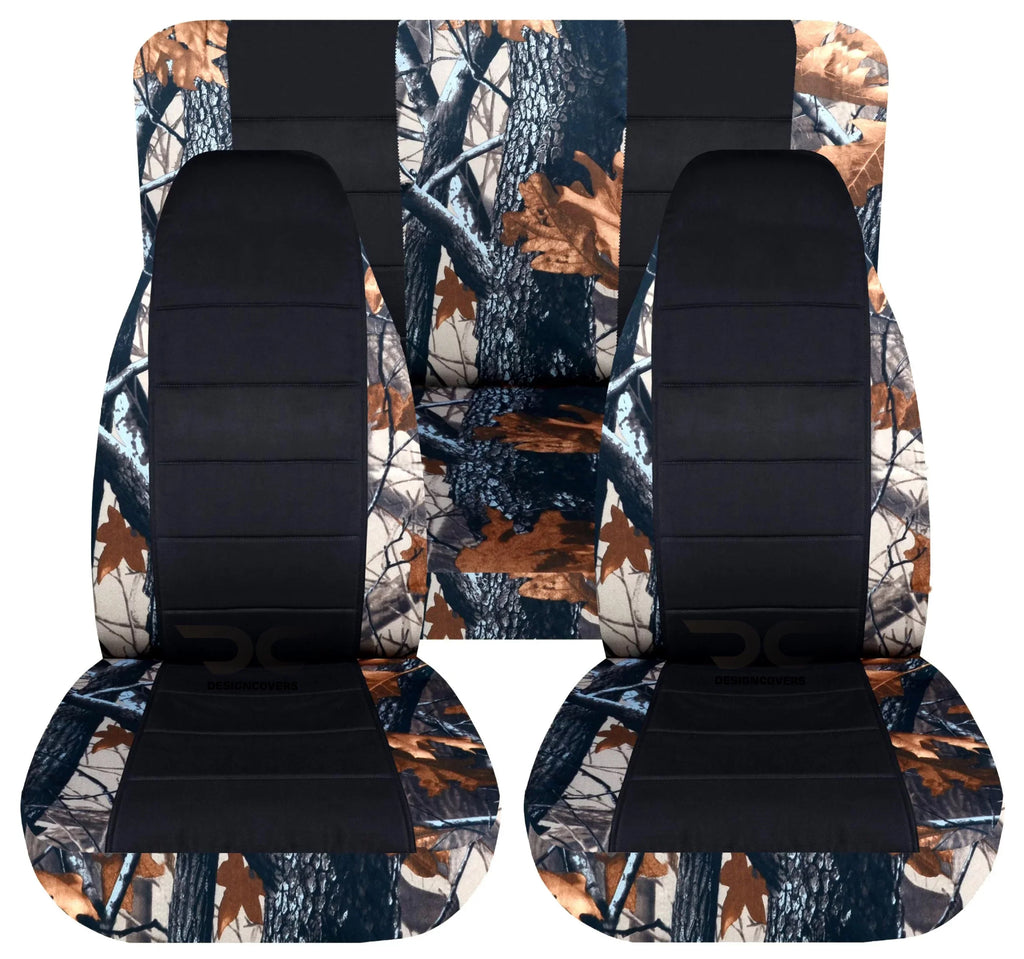 2door 2003-2006 Full Set T406-Designcovers LJ with Covers:Gray Front&Rear Real and Seat Compatible Front&Rear Camo tree Jeep Black- wrangler