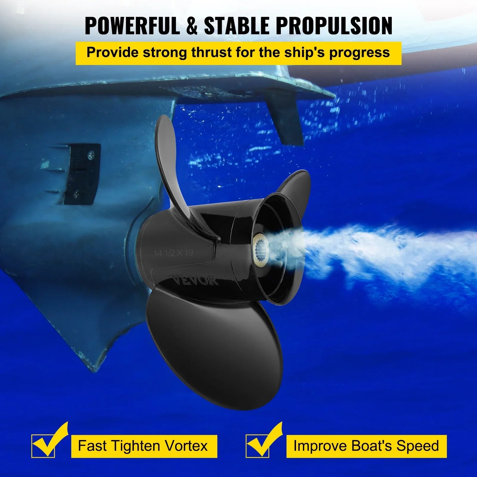 x with SX Spline Outboard Right-handed Boat 19 Compatible Propeller Replace 19" 3-Blade Propeller, Engine, 3817468, for Aluminium OEM Teeth VEVOR Volvo Outboard Penta Propeller, & Sterndrives 14.5"