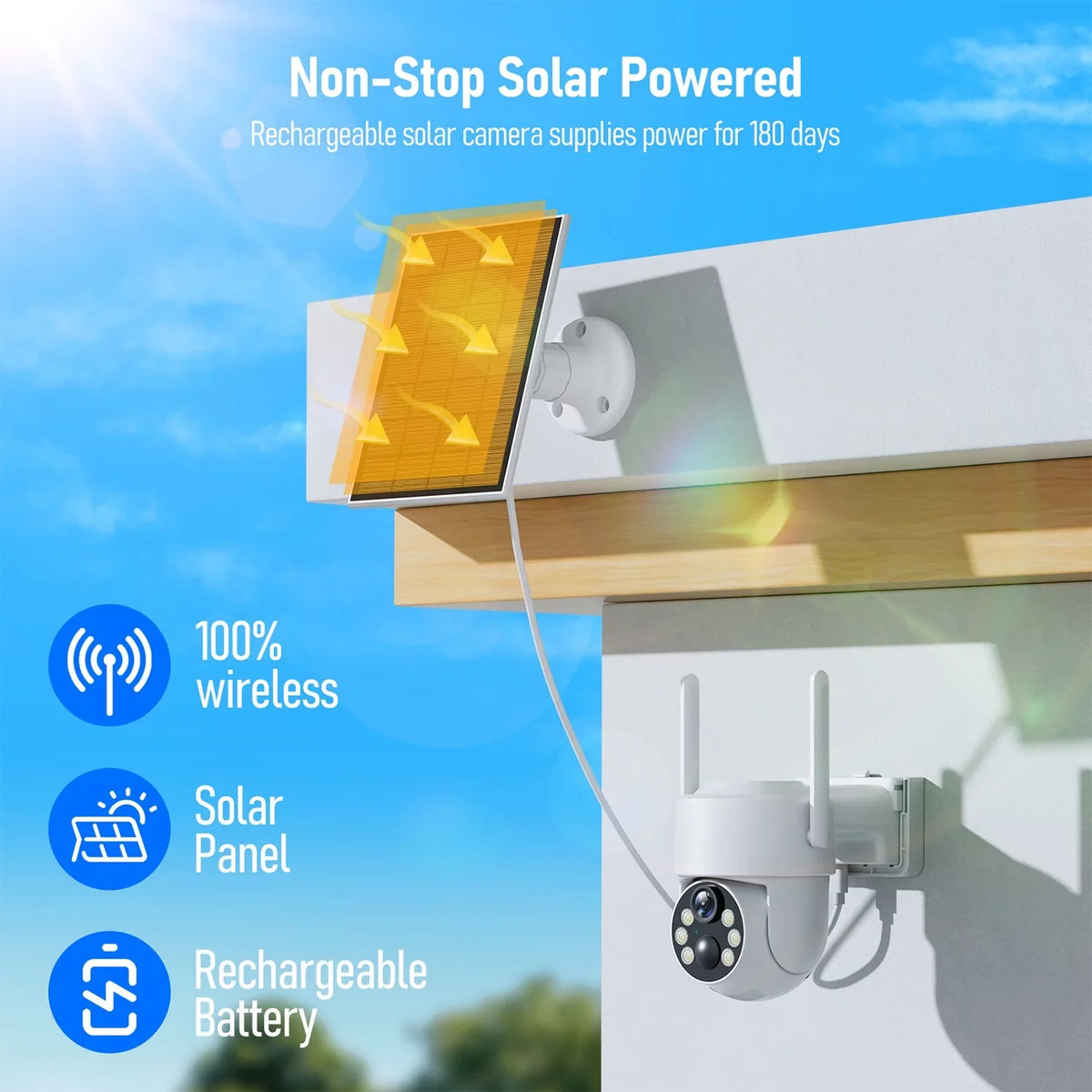 Toguard Camera SC21 Camera PTZ Solar Wireless 2K/4MP Dome Security Outdoor WiFi