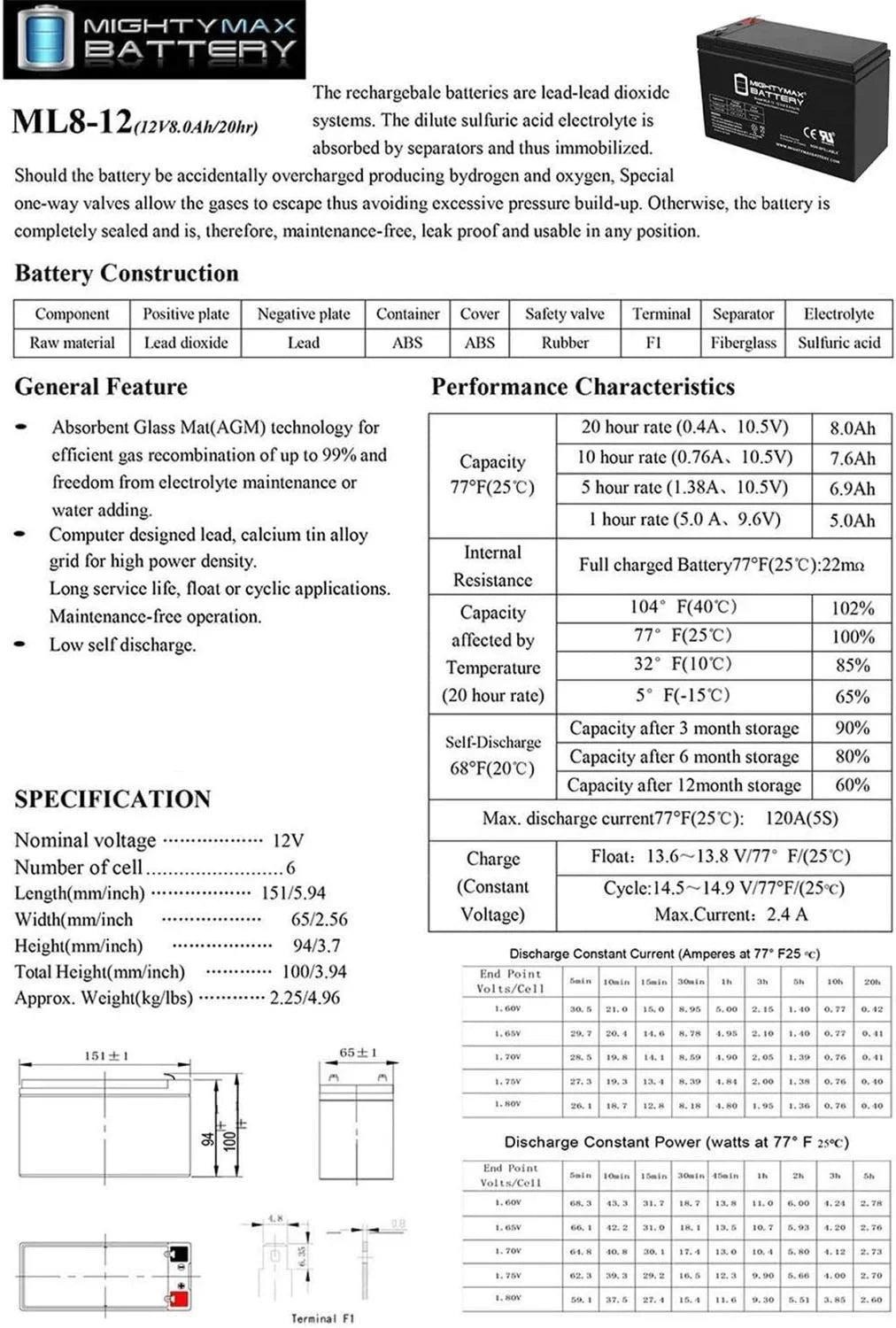 Solar Mobility for Panel 12V 8AH TravelMate + Battery 12V