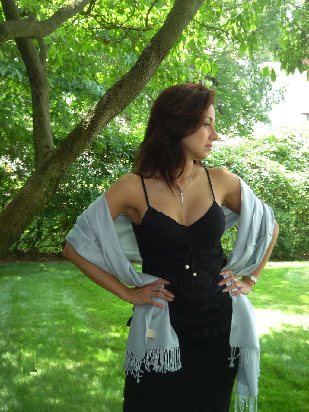 Grey) Shawl/Cashmere/Cashmere Scarf/Scarves/Shawl/Shawls/Stole/Wrap/Pashmina (Silver Scarf/Pashmina Scarf/Wool/Silk