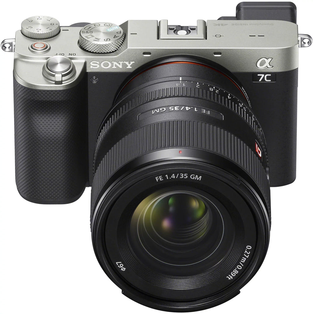 Silver F1.4 Master with and + Camera + Sony + Lens Monopod Deco Mirrorless FE a7C GM Photography Frame 35mm + ILCE7C/S Accessories LED Microphone G Bundle Sony Gear Case Body Backpack SEL35F14GM Full
