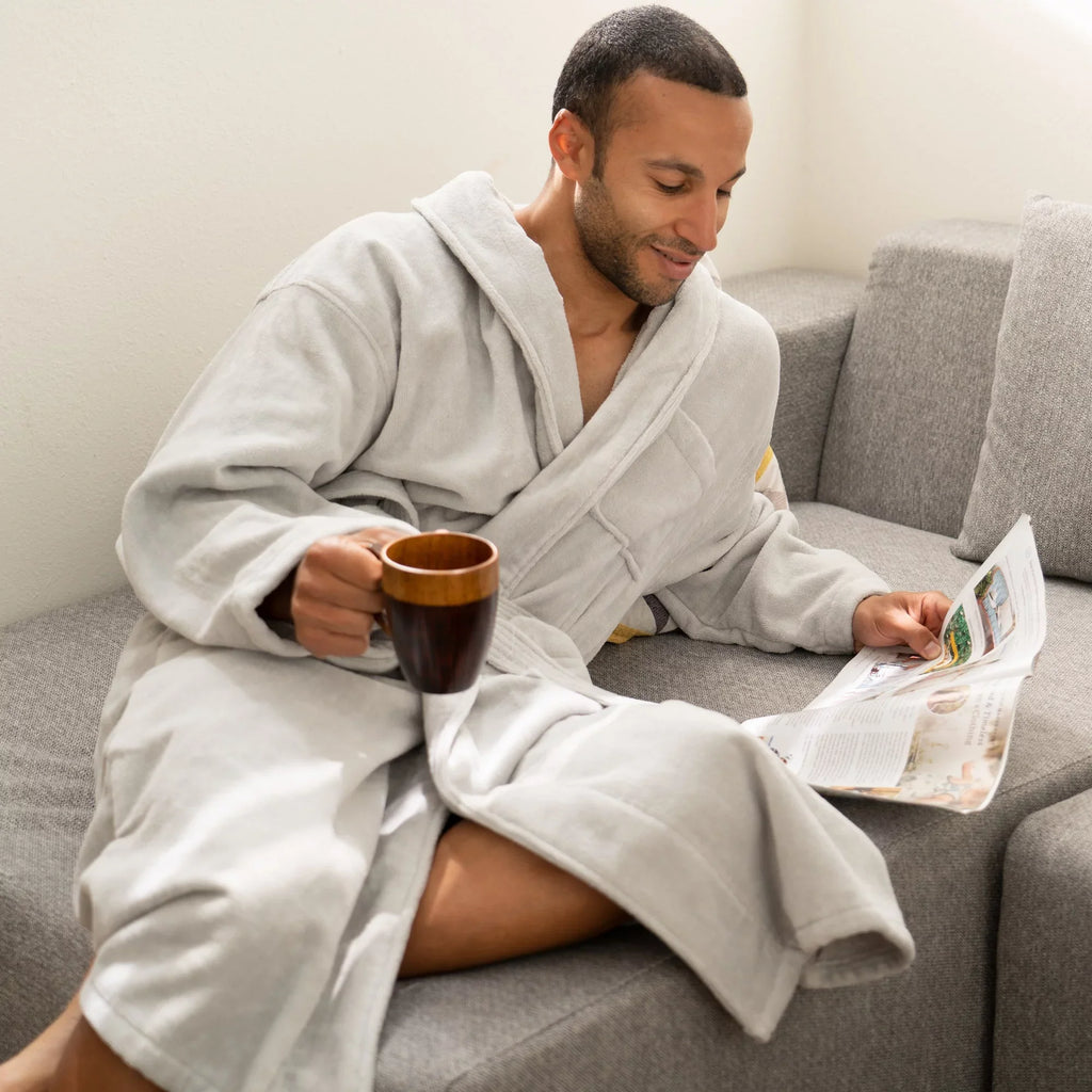 Absorbent Bathrobe Men Pure Alpine Hotel Terry Spa Super material Swiss Robe Cotton