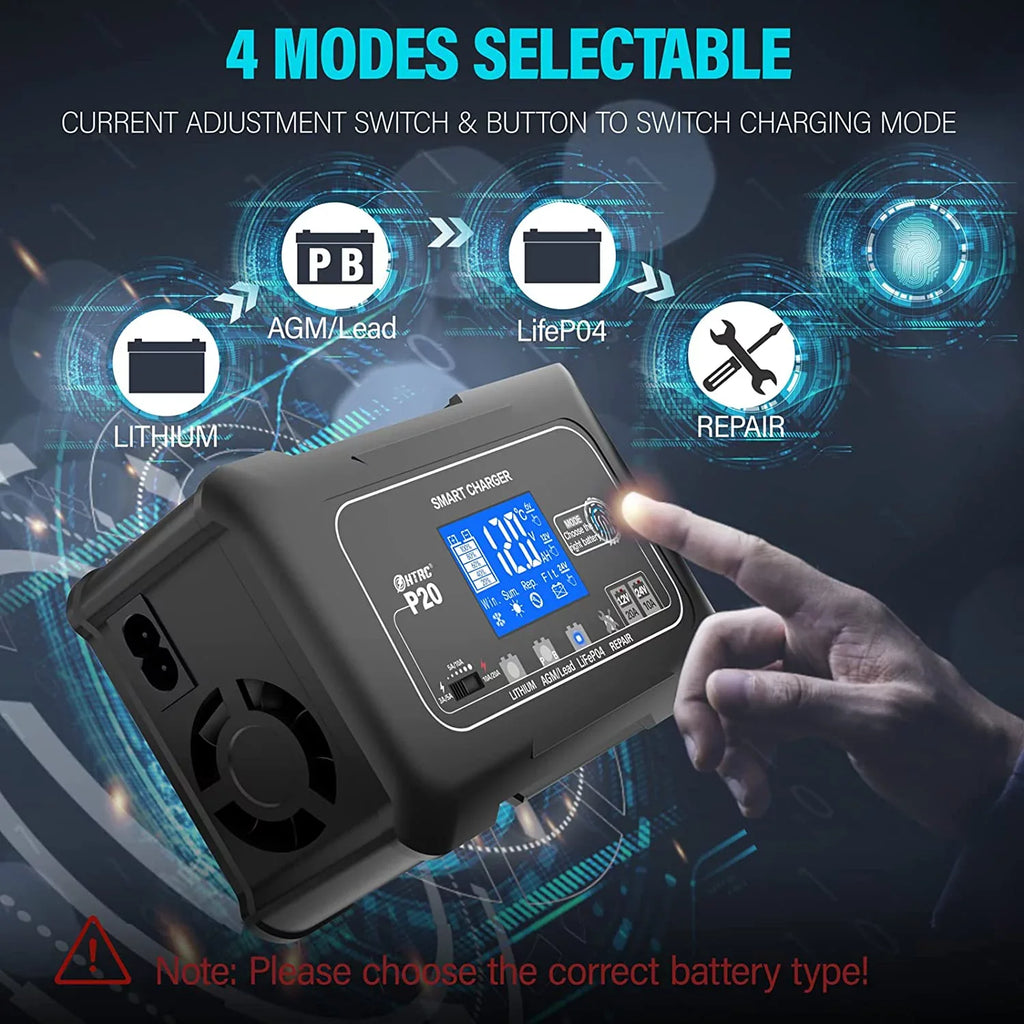 Cart.. and Charger,Maintainer/Deep 24V/10A Boat,Lawn Cycle Smart Charger,Lithium,LiFePO4,Lead-Acid,movable Battery Adjustable,for OIEXI Charger,12V/20A 20-Amp Battery Car Charger,Trickle Mower,Golf
