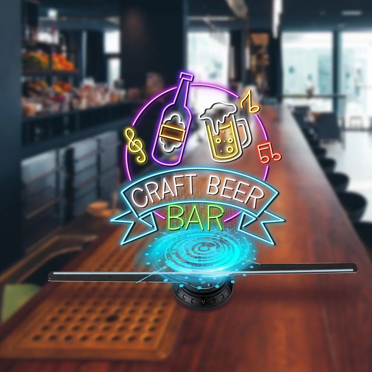 Projector Cafe Bar Effect Hologram Fan Decor 3D Club MIDUO
