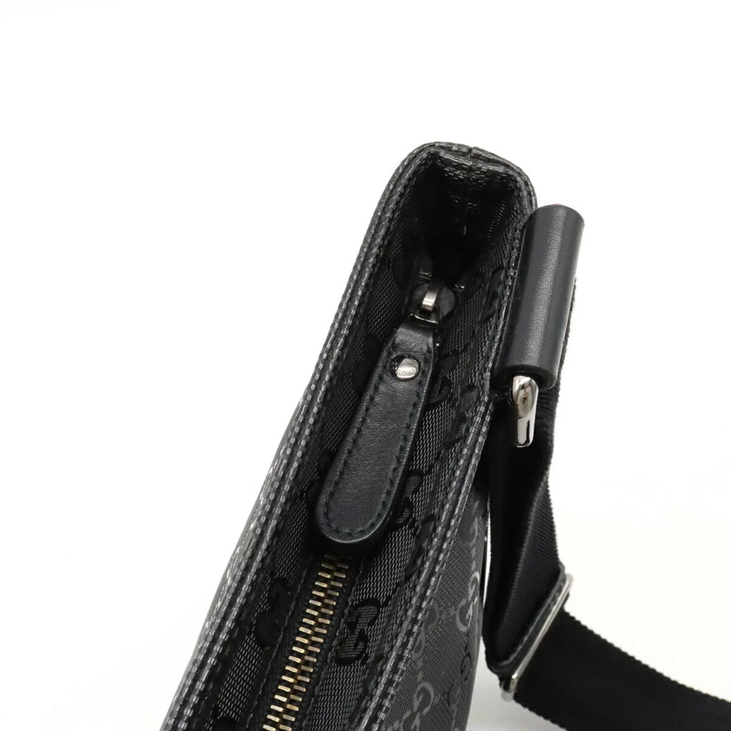 Pre-Owned GG GUCCI Imprime 201446 Leather Shoulder Gucci Bag Crossbody Black (Good)