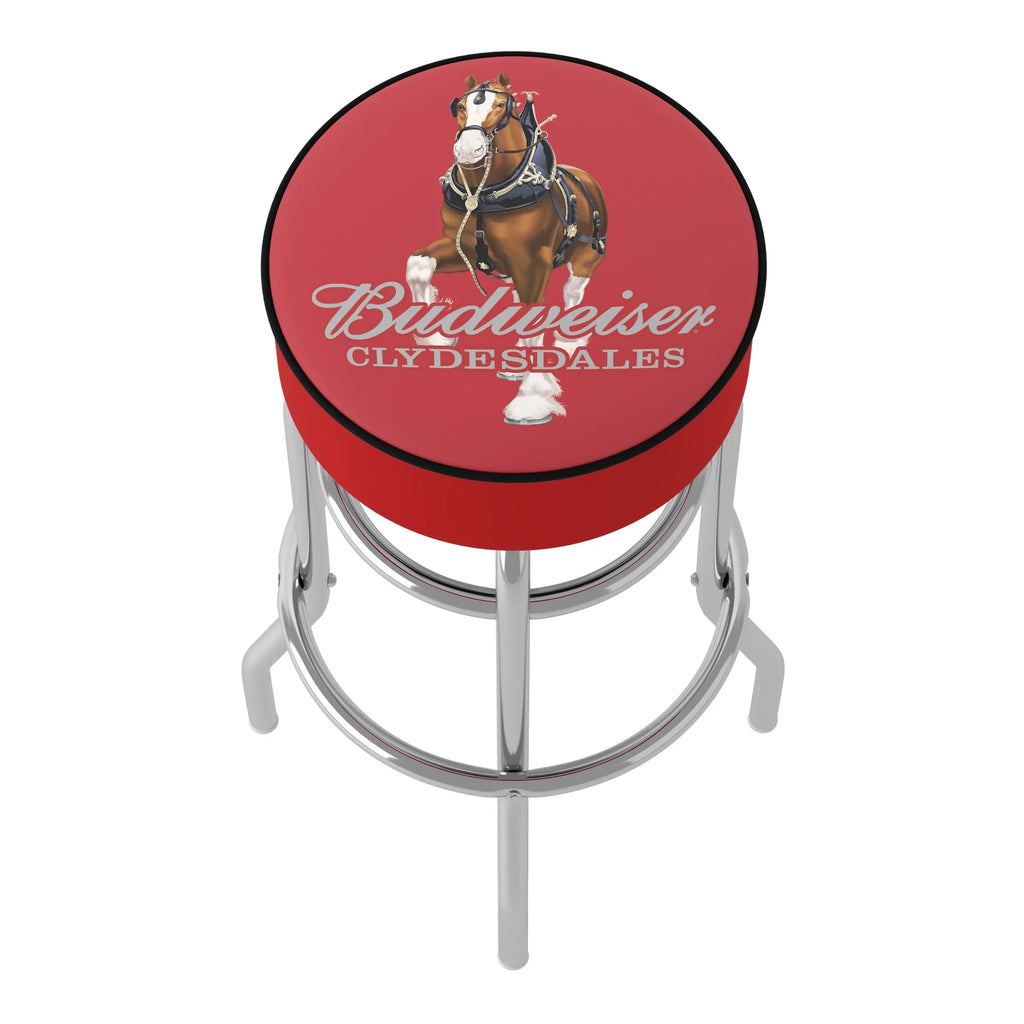 Padded Clydesdale - Stool Budweiser Swivel Bar Red