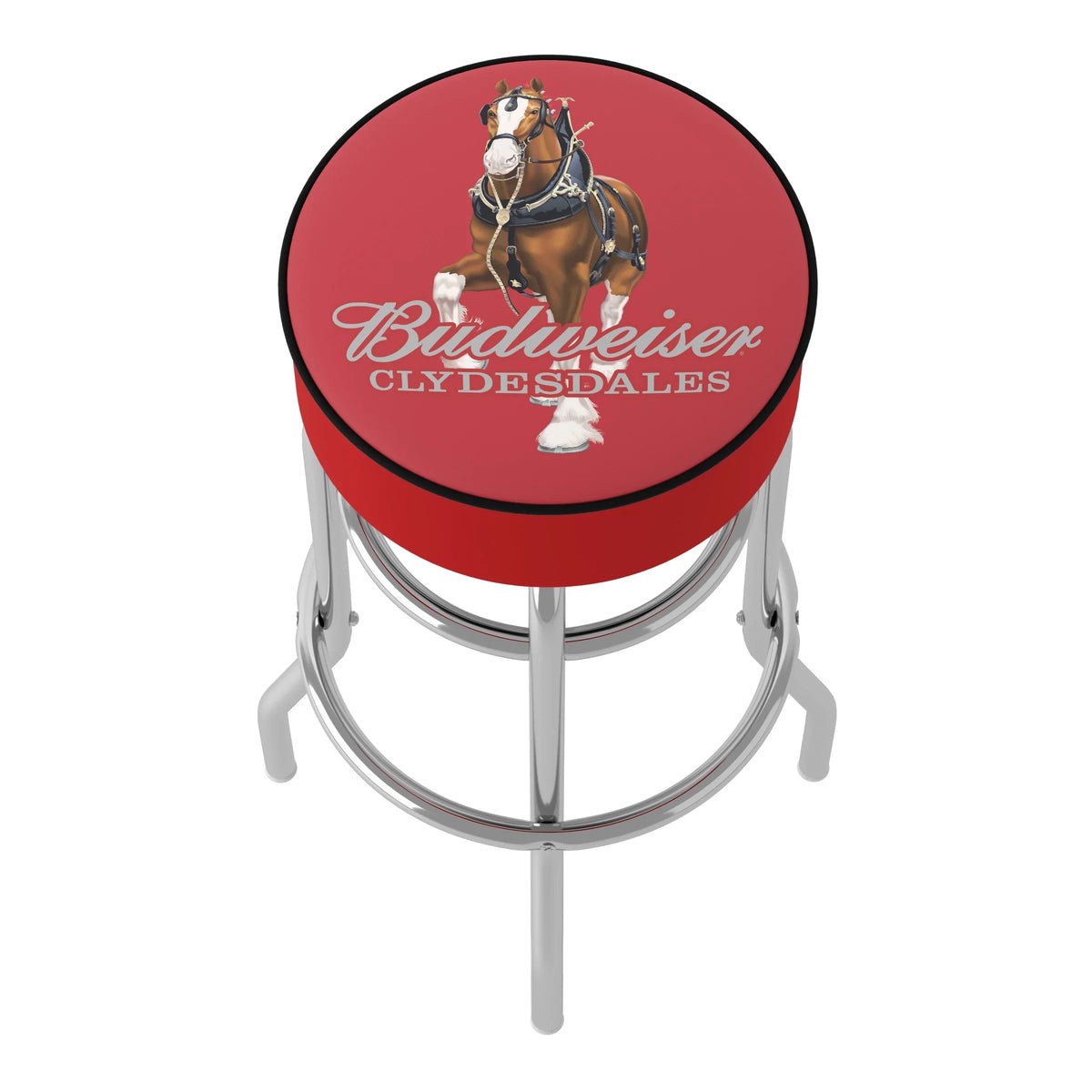 Padded Clydesdale - Stool Budweiser Swivel Bar Red