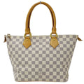 Bag Tote Vuitton VUITTON Azul Handbag PM Louis Saleya Damier N51186 LOUIS White Ladies Authenticated Gray Used